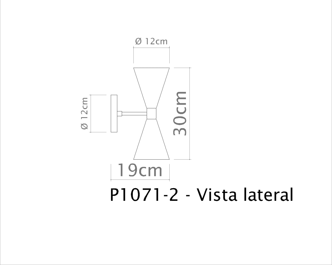 Arandela Golden Art Picasso 2 Cones 2L E27 300mm P1071-2PI