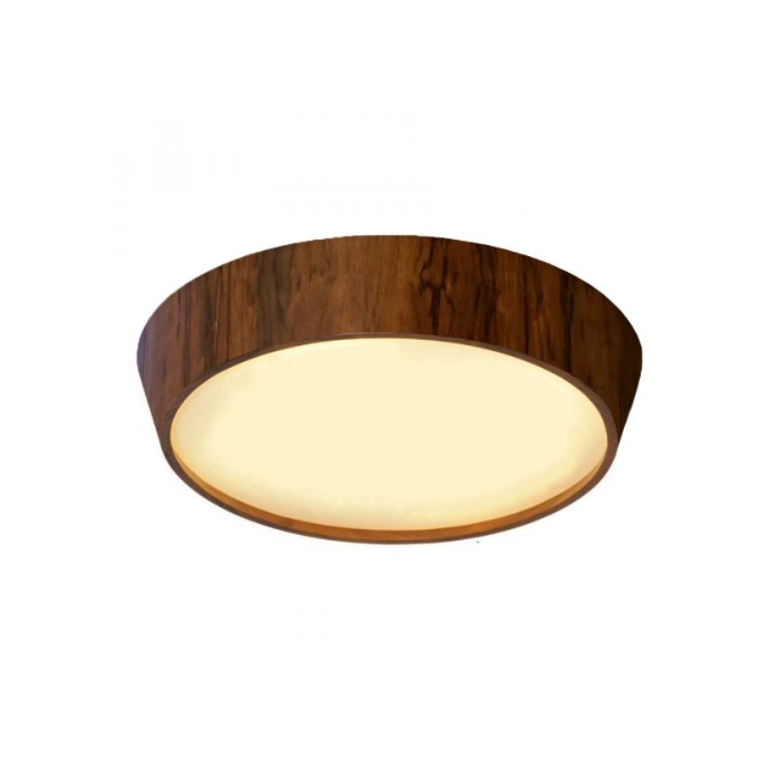 Plafon Fox Lustres Cônico Madeira e Acrílico 6L E27 Ø850x150mm P53