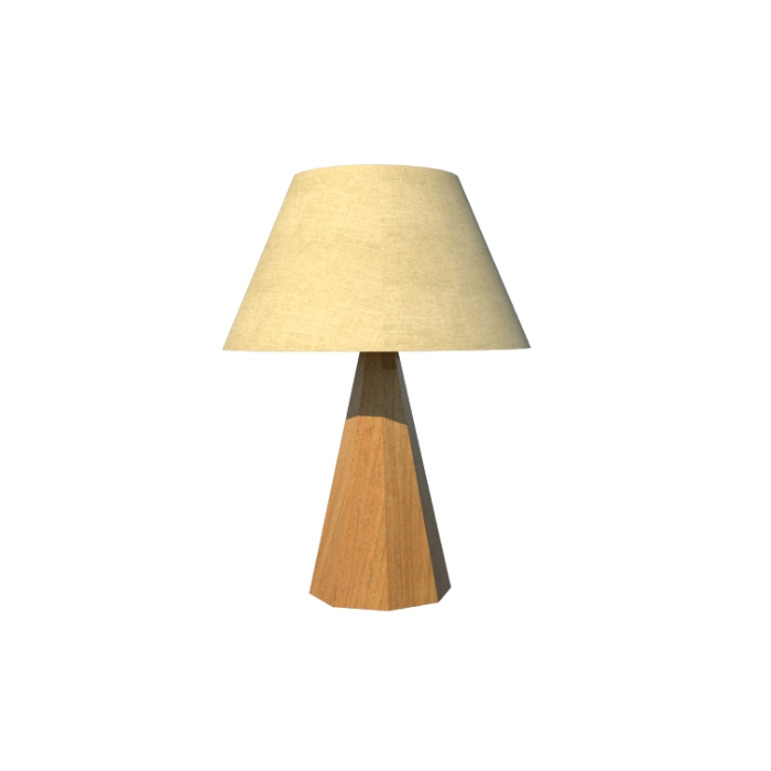 Abajur Fox Lustres Facetado Madeira 1L E27 Ø400x580mm 5315