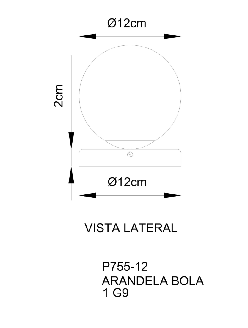 Arandela Golden Art Bola 1L G9 Ø120mm P755-12PI