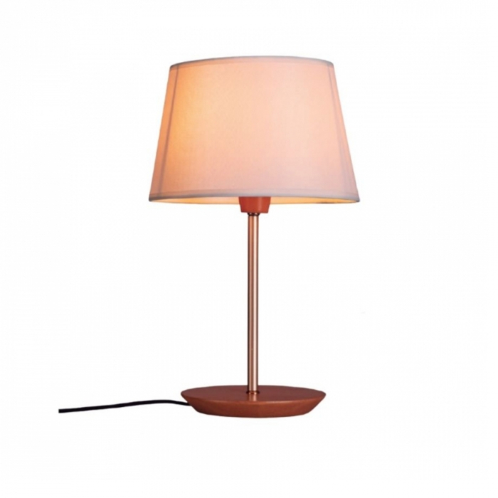 Abajur Madelustre Slim Metal Dourado e Cúpula de Tecido 1L E27 Ø170x350mm 3038