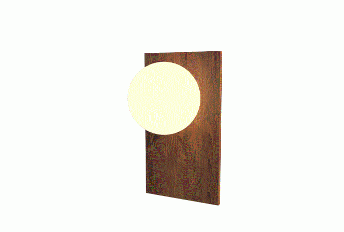 Arandela Fox Lustres Orb Madeira e Vidro 1L G9 320x170x150mm AR85