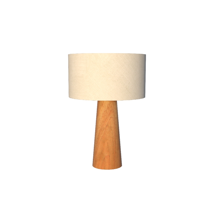Abajur Fox Lustres Cônico Madeira 1L E27 Ø400x580mm 5318