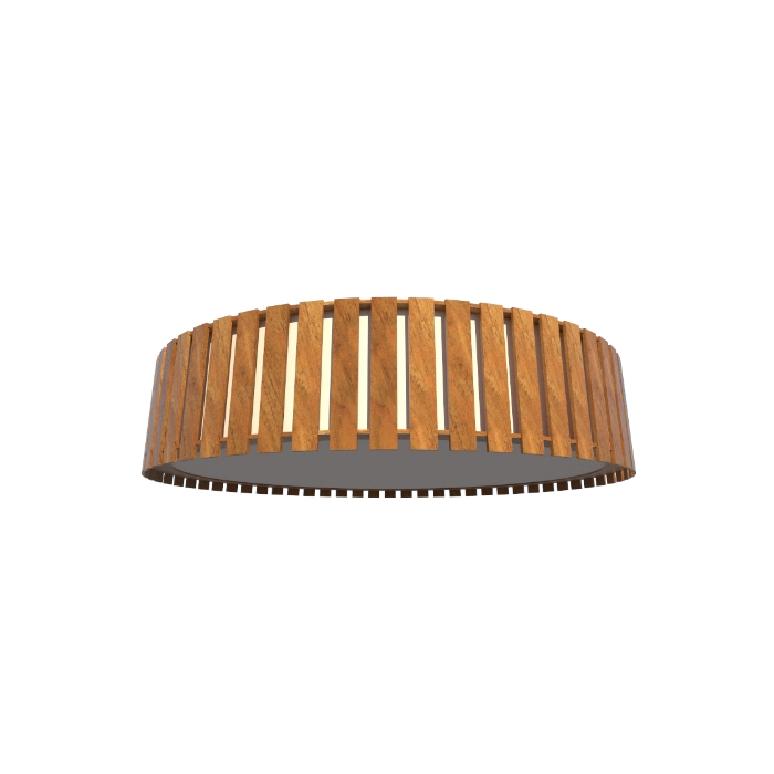 Plafon Fox Lustres Ripado Madeira e Acrílico 4L E27 Ø500x150mm P13
