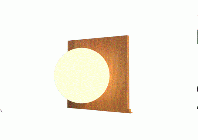 Arandela Fox Lustres Orb Madeira e Vidro 1L G9 300x300x150mm AR84
