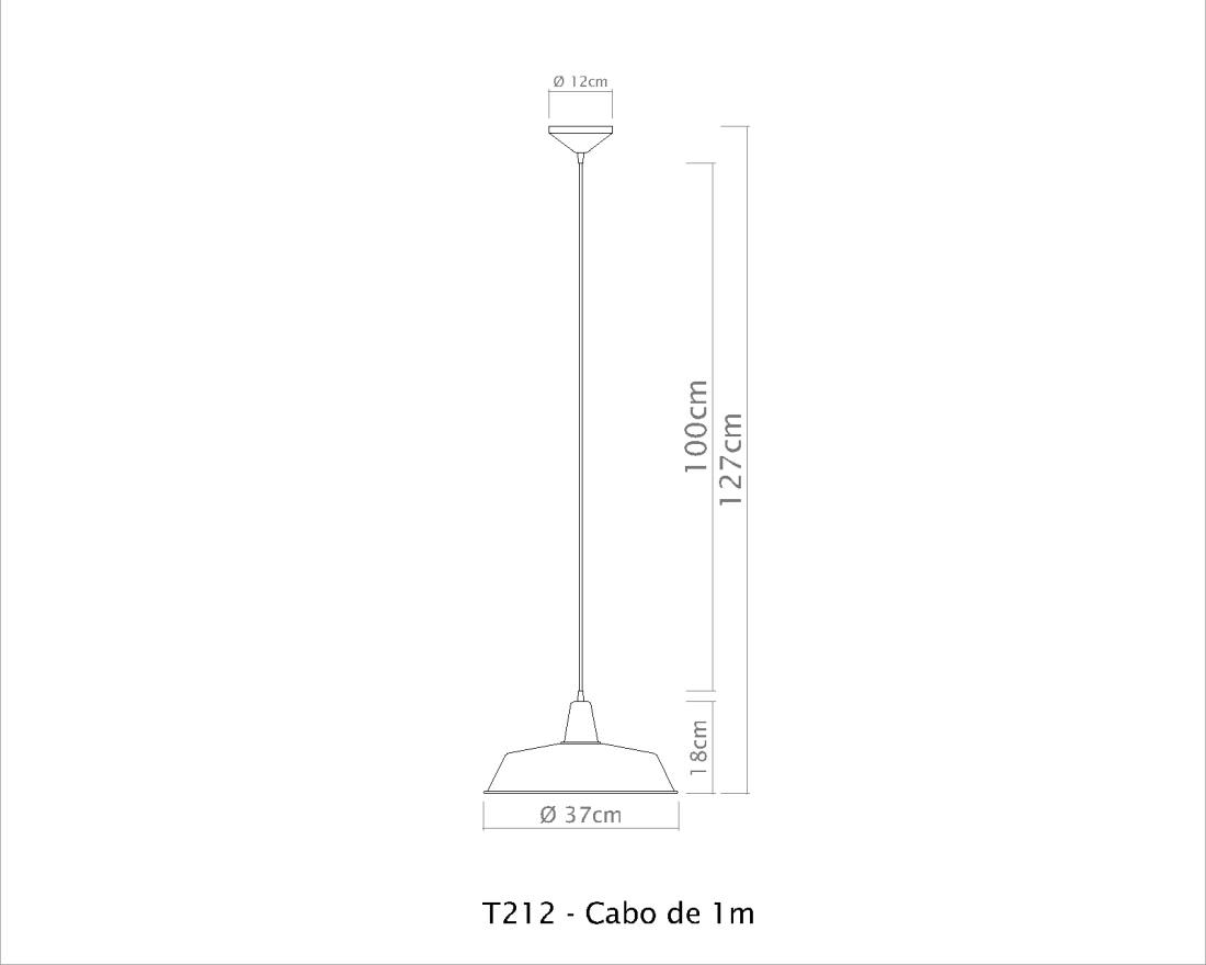 Pendente Golden Art Armazém 1L E27 Ø370x170mm T212PI