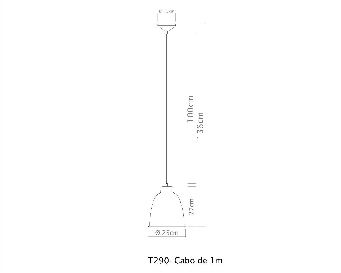 Pendente Golden Art Termo 1L E27 Ø240x280mm T290PI