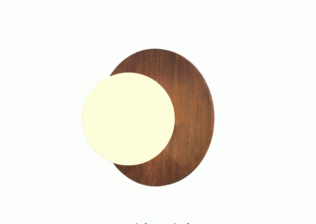 Arandela Fox Lustres Orb Madeira e Vidro 1L G9 Ø200x130mm AR80