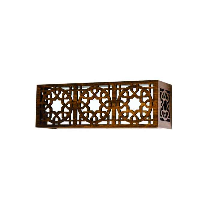 Arandela Fox Lustres Laser Madeira e Acrílico 2L E27 150x400x90mm AR27