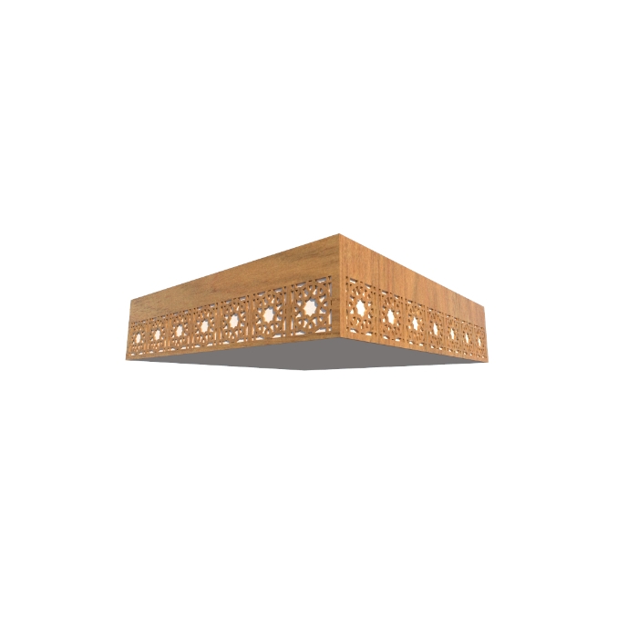 Plafon Fox Lustres Laser Madeira e Acrílico 6L E27 150x700x700mm P25