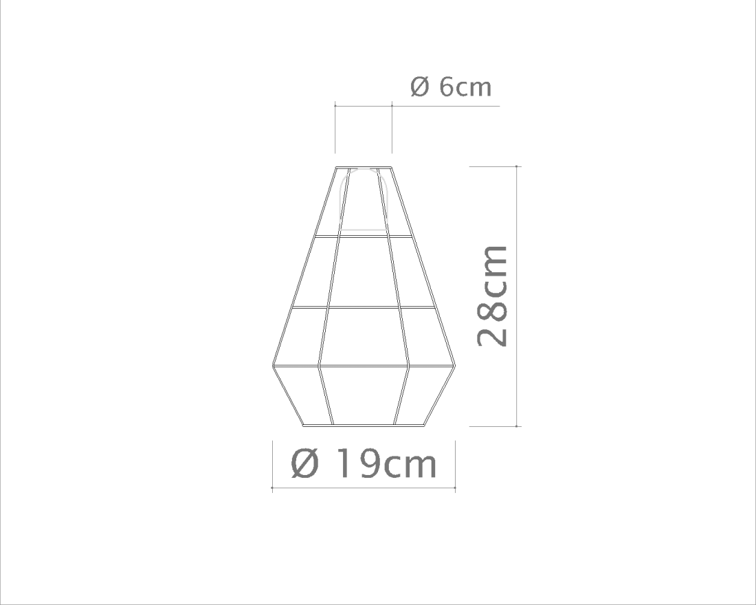 Pendente Golden Art Diamante Aramado 1L E27 Ø190x280mm T213PI