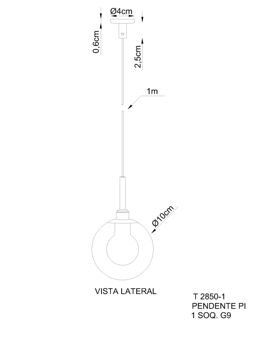 Pendente Golden Art Pi Bola Dupla Ø100mm Transparente Liso 1L G9 T2850LT