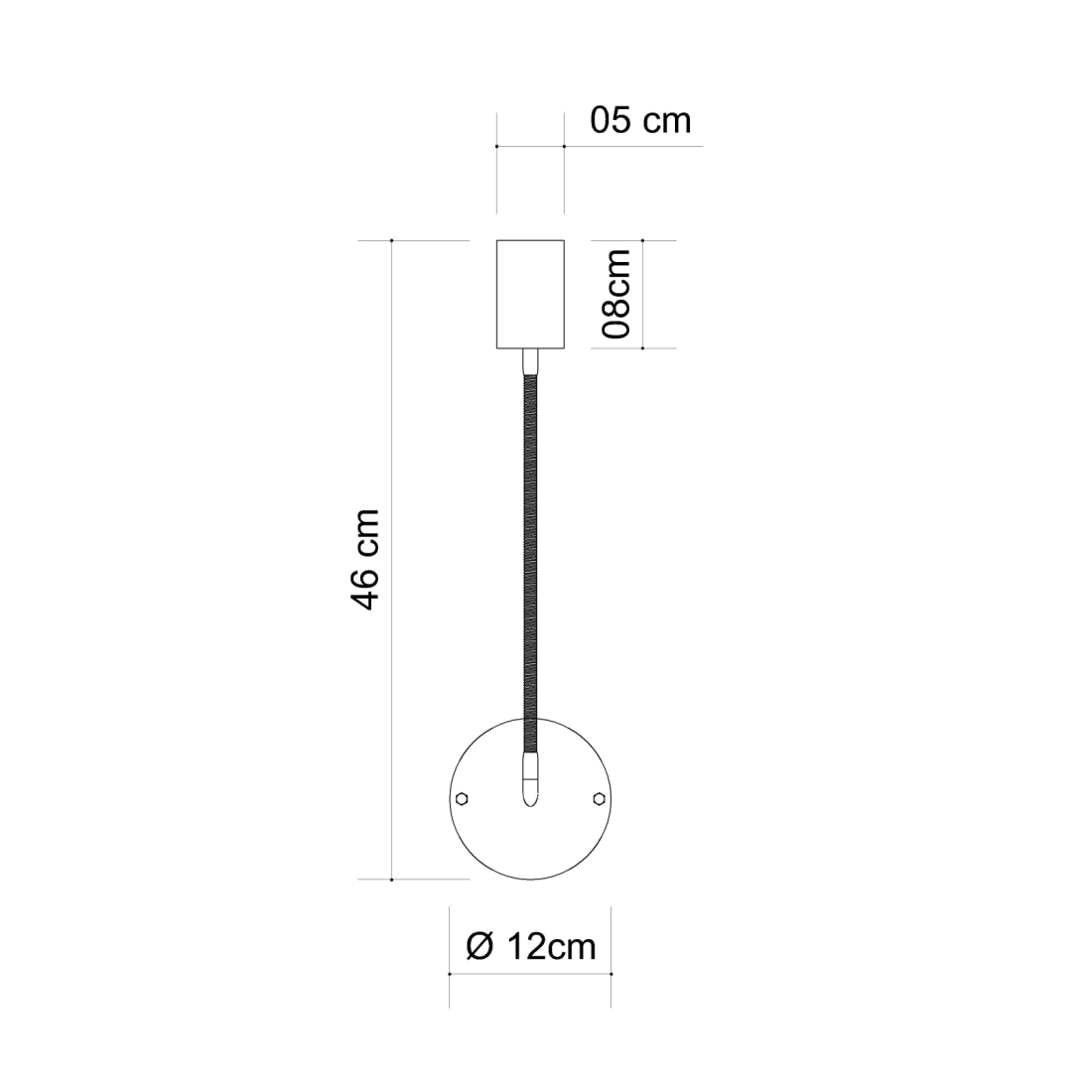 Arandela Golden Art Foco Haste Flexível 1L G9 460mm P378PI