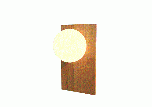 Arandela Fox Lustres Orb Madeira e Vidro 1L G9 320x170x150mm AR85