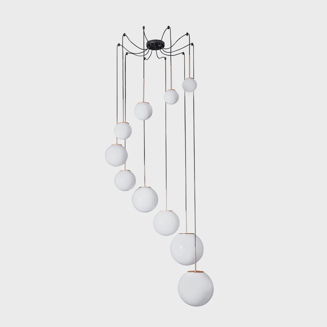 Pendente Madelustre Cascata Milky Esferas Ø120/150/200/250/300mm 8L E27 e 2L G9 3139