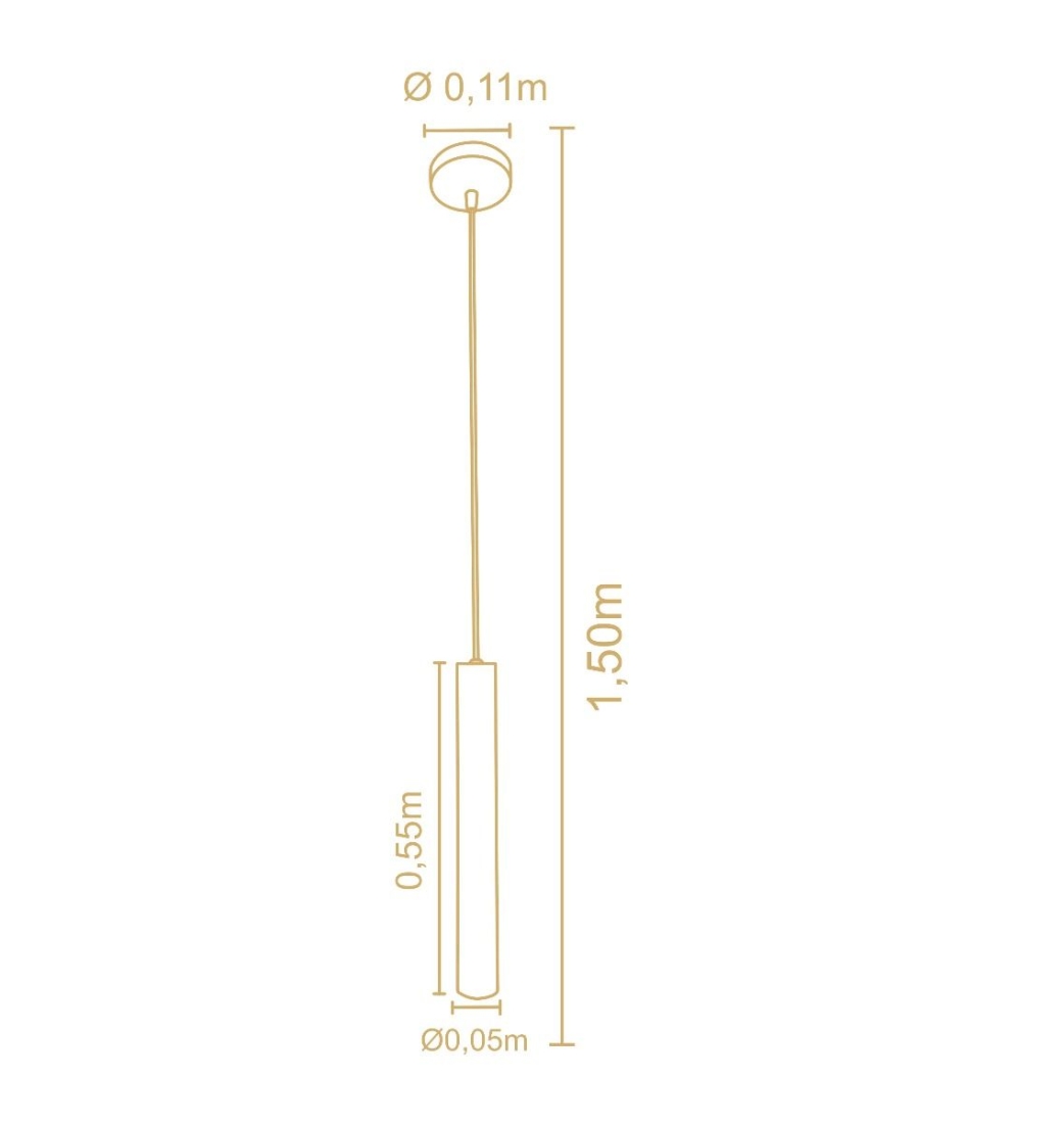 Pendente Madelustre Point Madeira 1L Mini Dicróica 550mm 3274