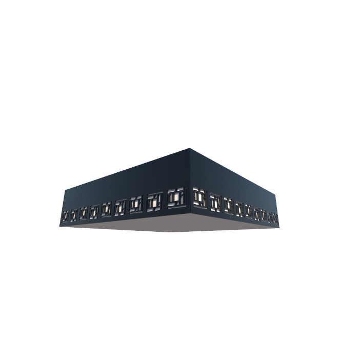 Plafon Fox Lustres Laser Madeira e Acrílico 5L E27 150x600x600mm P21