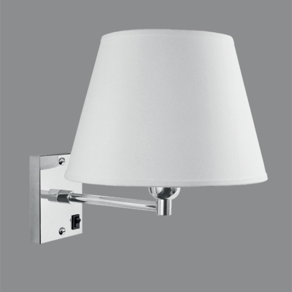 Arandela Golden Art Braço Reto com 200mm Cúpula Tecido 1L E27 270mm P359PI