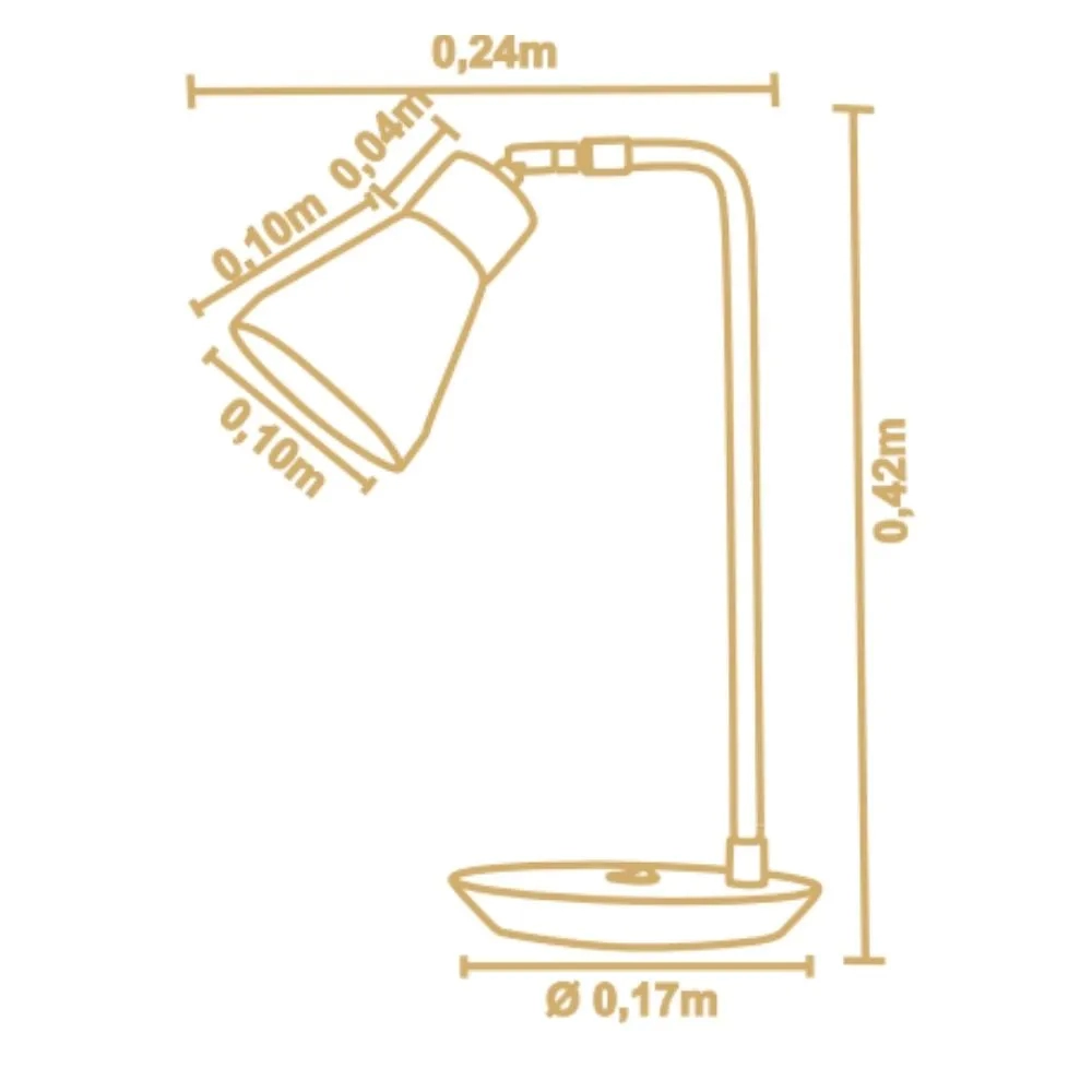 Abajur Madelustre Bruna Madeira Castanho e Metal Preto 1L E27 420mm 3061CT 