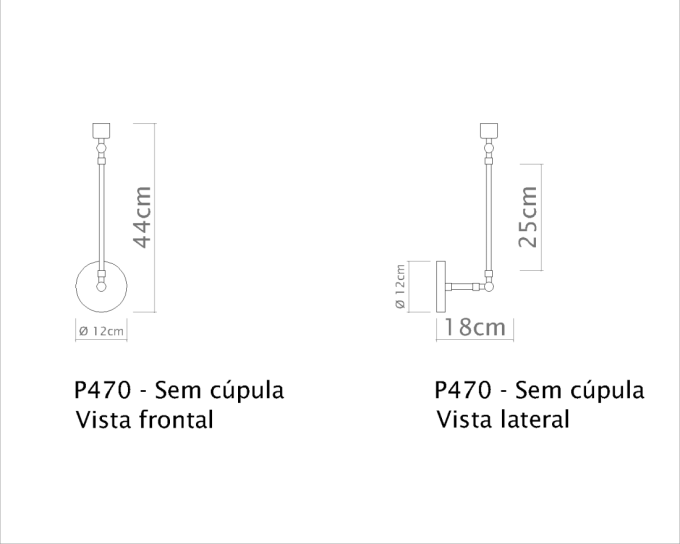 Arandela Golden Art Angle 1 Braço Articulado Cúpula Tecido 1L E27 500mm P470PI