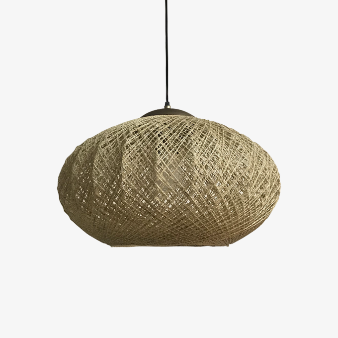 Pendente Golden Art String Barbante Resinado 1 E27 Ø400x210mm T1683
