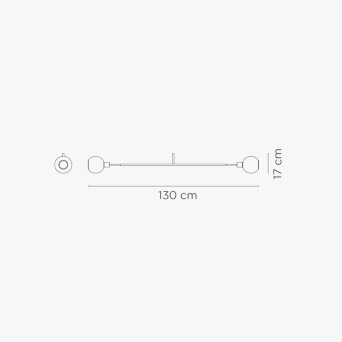 Lustre Golden Art Due 100 Horizontal 2L E27 1300mm T22100PI
