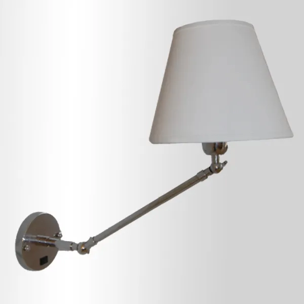 Arandela Golden Art Angle 1 Braço Articulado Cúpula Tecido 1L E27 500mm P470PI