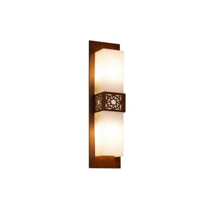 Arandela Fox Lustres Laser Madeira e Acrílico 2L E27 550x150x90mm AR07