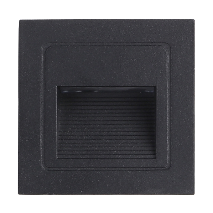 Balizador de Parede Nordecor Linder Preto 3 watts IP65 3000K Bivolt 85x85x50mm 2446