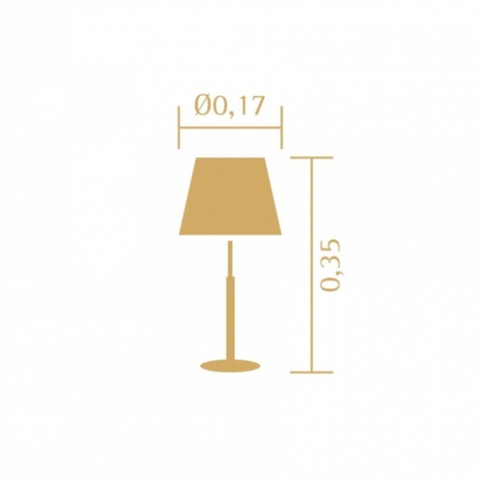 Abajur Madelustre Slim Metal Dourado e Cúpula de Tecido 1L E27 Ø170x350mm 3038