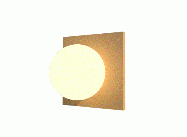 Arandela Fox Lustres Orb Madeira e Vidro 1L G9 200x200x150mm AR83