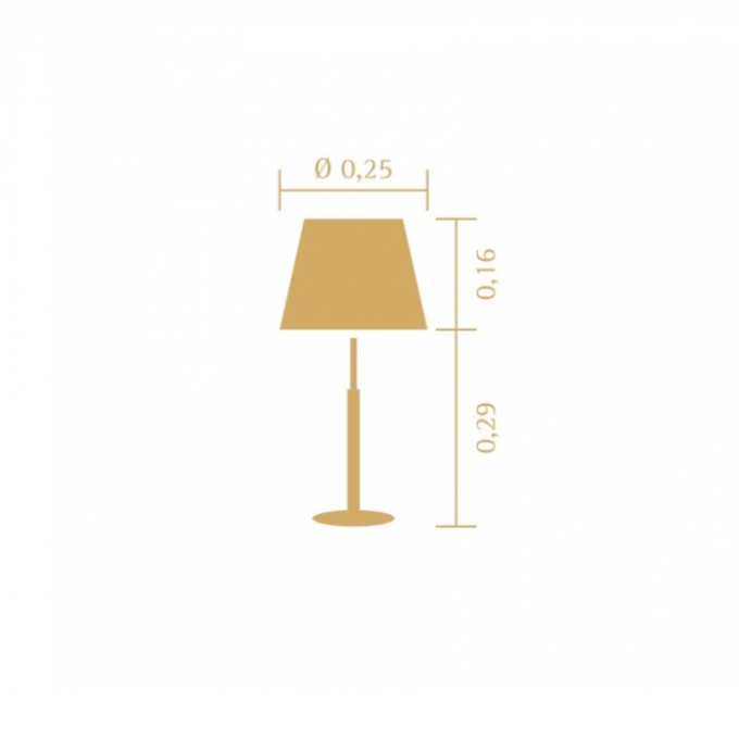 Abajur Madelustre Slim Metal Dourado e Cúpula de Tecido 1L E27 Ø250x450mm 3039