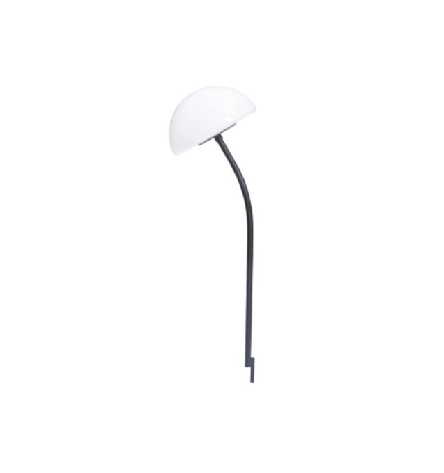 Espeto Madelustre Fiore Cogumelo Metal Preto e Vidro Leitoso Ø200mm 3226PT