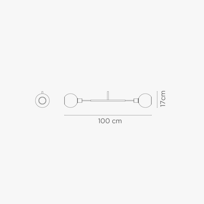 Lustre Golden Art Due 70 Horizontal 2L E27 1000mm T2270VPI