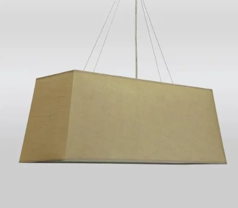 Pendente Golden Art Tecido Liso Retangular 3L E27 780x280x300mm T969-80PI