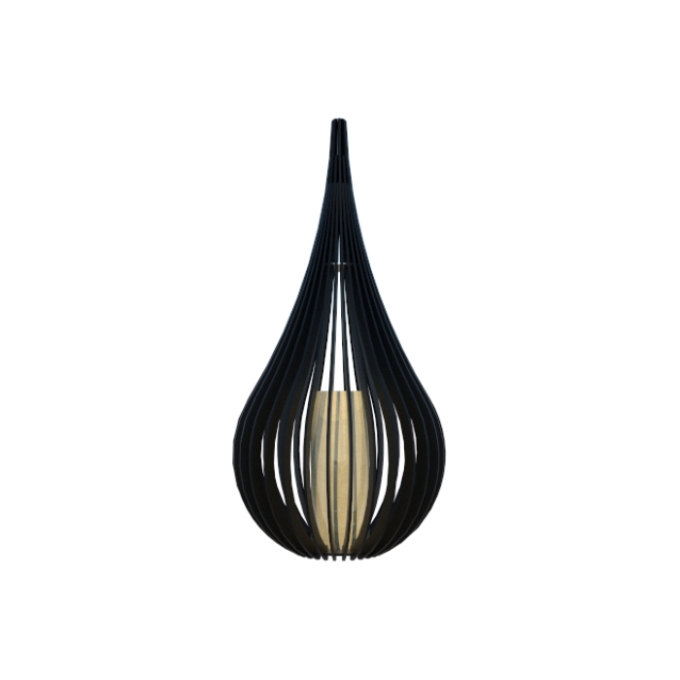 Abajur Fox Lustres Ripada Madeira 1L E27 Ø280x550mm 5302