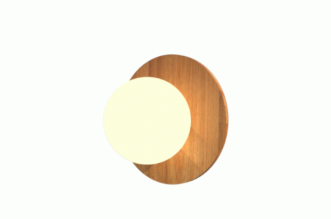 Arandela Fox Lustres Orb Madeira e Vidro 1L G9 Ø300x130mm AR81