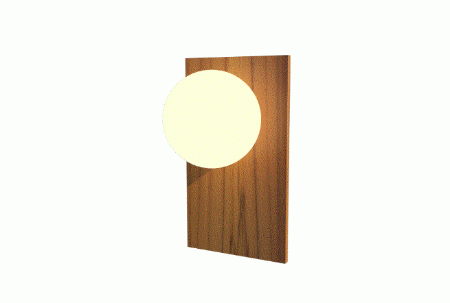Arandela Fox Lustres Orb Madeira e Vidro 1L G9 320x170x150mm AR85