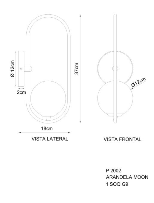 Arandela Golden Art Moon 1L G9 370mm P2002PI