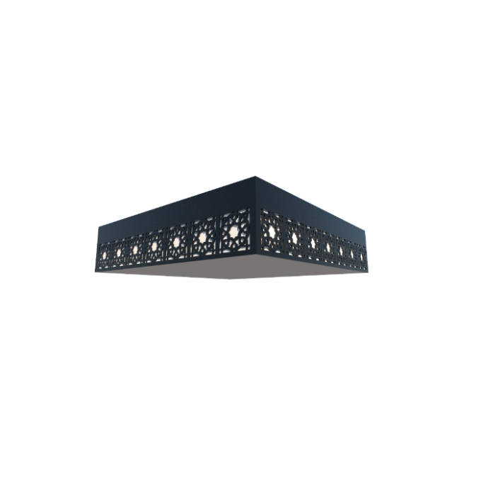 Plafon Fox Lustres Laser Madeira e Acrílico 6L E27 150x700x700mm P25