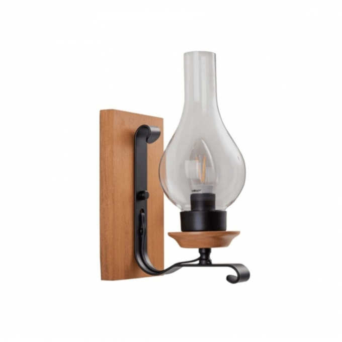 Arandela Madelustre Oxford Madeira Castanho 1L E27 220x180mm 3075