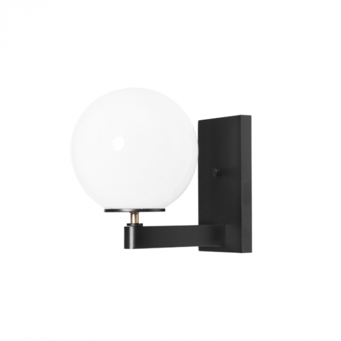 Arandela Madelustre Milky Bella Metal e Esfera Leitosa Ø200mm 1L E27 3159