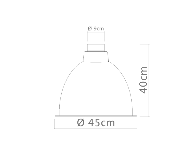 Pendente Golden Art Industrial 1L E27 Ø450x380mm T4628PI