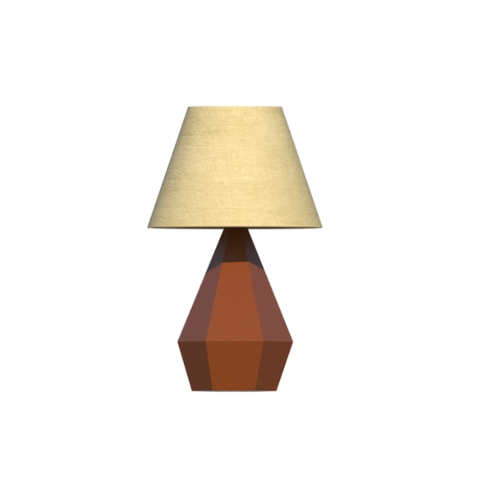 Abajur Fox Lustres Facetado Madeira 1L E27 Ø400x600mm 5314