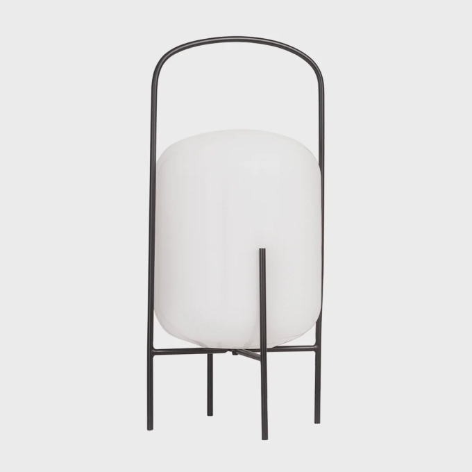 Abajur Madelustre Esther Metal Preto e Vidro Leitoso 1L E27 780mm 3211