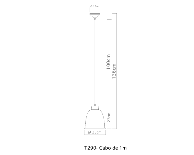 Pendente Golden Art Termo 1L E27 Ø240x280mm T290PI