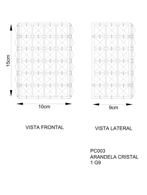 Arandela Golden Art Retangular 1L G9 150x100x90mm PC003LT