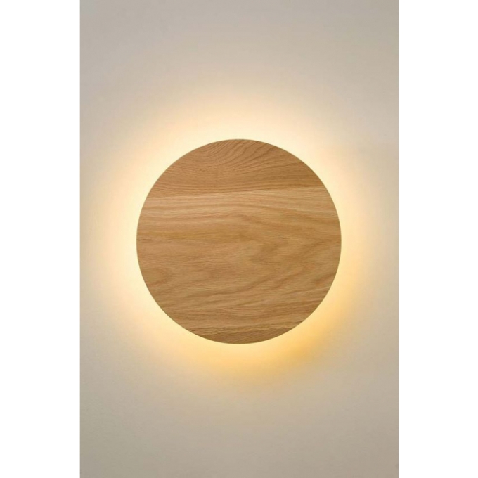 Arandela Fox Lustres Led Redondo Madeira 19 watts 3000K Ø350x80mm AR70