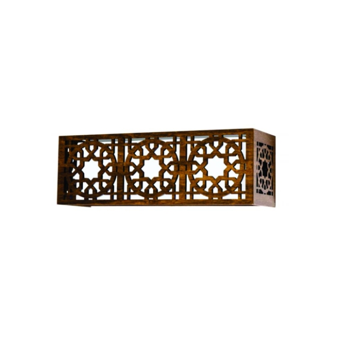 Arandela Fox Lustres Laser Madeira e Acrílico 2L E27 150x400x90mm AR27
