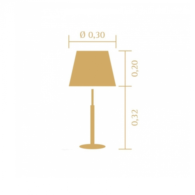 Abajur Madelustre Slim Metal Dourado e Cúpula de Tecido 1L E27 Ø300x520mm 3040
